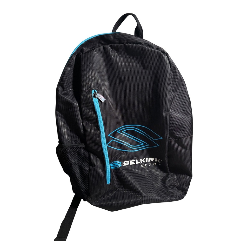 Selkirk Sport Pickleball Backpack Black Cyan Blue Athletic Gear Bag Padded